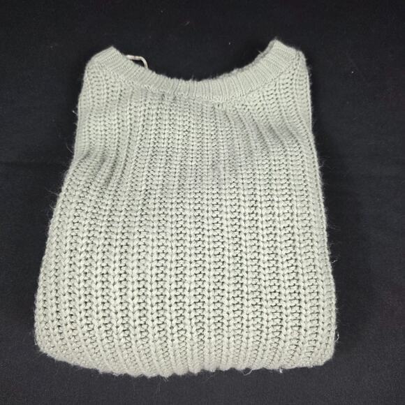 Moon Madison Sweaters - Moon & Madison Women's Small Green Bobble Sleeve Chunky Knit Sweater Acrylic